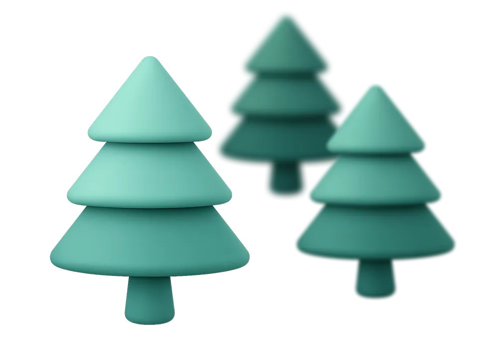 Graphic of trees fading into the distance